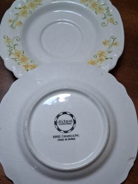 Mitani Ironstone White & Yellow Floral Salad Plate